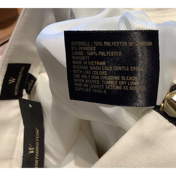 Worthington Womens Size 4 Skirt Ivory Faux Pockets Zippered Front NWT - Picture 5 of 5